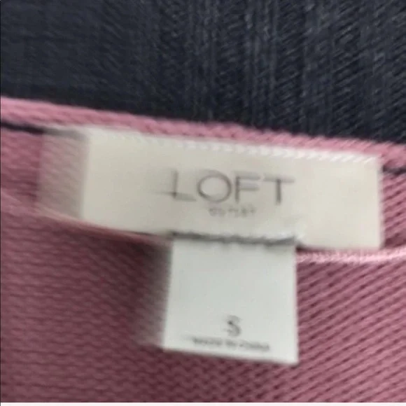 LOFT | Mauve Pink Color Block Open Front Cardigan - Picture 7 of 8